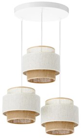 Żyrandol na lince BOHO 3xE27/60W/230V biały/juta