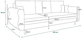 Bordowa Kanapa Rozkładana Z Pojemnikiem Osato 3X 2 Kolory