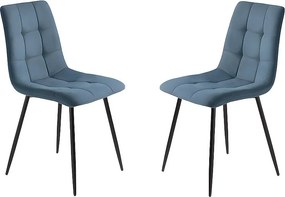 Zestaw 4 nowoczesnych niebieskich sof w tkaninie "Milly" z uwodzicielskim nadrukiem cm 45x53 88h