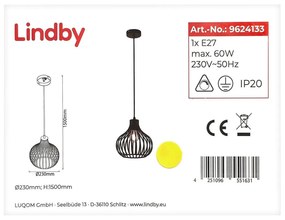 Lindby - Żyrandol na lince FRANCES 1xE27/60W/230V