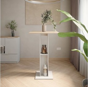 Stół barowy biały/sonoma 65x65x106 repose