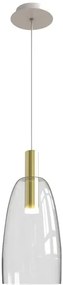 Złota lampa wisząca LED ze szklanym kloszem - V027 L0-W29