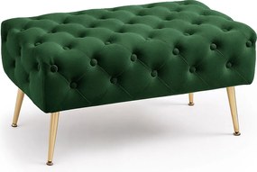 Ławka tapicerowana welurowa pikowana 80 cm MADRID Butelkowa Zieleń