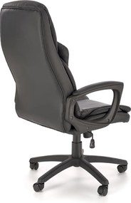 Czarny fotel biurowy z ekoskóry Mario Halmar