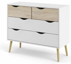 Biała komoda OSLO 75395 z 4 szufladami