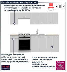 Biały komplet mebli kuchennych 240 cm T7-G68