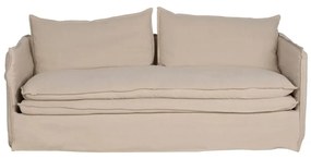Kremowa lniana sofa 210 cm – Ixia