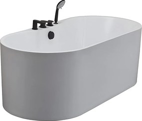 Wanna wolnostojąca STEPONA z kranami – 195 l, 150 × 75 × 58 cm (dł. × szer. × wys.) – kolor biały