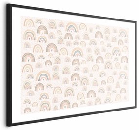 Plakat Tęcze i serca 42x29,7 cm z ramą czarną z marginesem ARTGEIST B