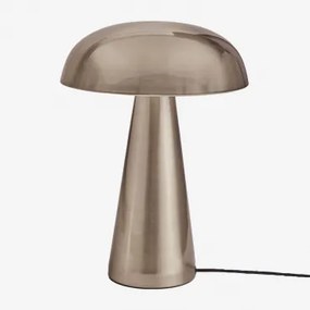 Lampa Stołowa Żeliwna Galina ↑35 Cm Chrome - Sklum
