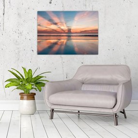 Obraz na szkle promieni słonecznych nad plażą Dayton (70x50 cm)
