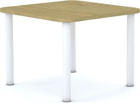 Stół przedszkolny Smart kwadratowy 70x70 cm, rozmiar 0-3, blat dębowy / nogi białe