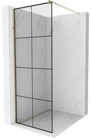 Mexen Kioto ścianka prysznicowa Walk-in 80 x 200 cm, czarny wzór 8 mm, złota - 800-080-101-50-77