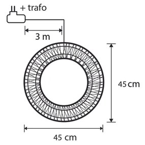 Świąteczna lampa wisząca wieniec srebrny 45 cm z LED IP44 - Nawa