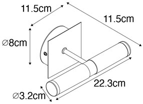 Nowoczesna lampa ścienna czarna IP44 2-punktowa - Wanna Nowoczesny Oswietlenie wewnetrzne