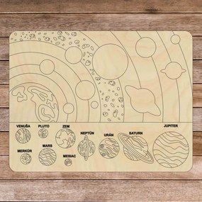 Drewniane puzzle montessori - Układ słoneczny 10 sztuk | SENTOP