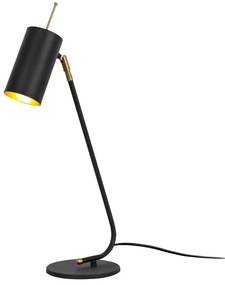 Czarna/w kolorze złota lampa stołowa z metalowym kloszem (wysokość 55 cm) Sivani – Opviq lights