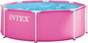 Różowy basen stelażowy dla dzieci 244 × 76 cm Intex 90-ND, 2843 litry