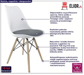 Biało-szare krzesło skandynawskie - Omaron 2X