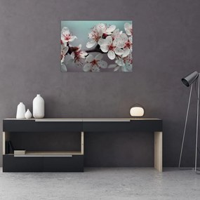 Obraz na szkle - kwiat - czerwony (70x50 cm)