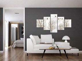 Obraz - Jeleń przed rzeką (125x70 cm)