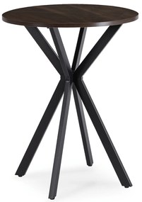 Stół Okrągły LAUREN 60 cm Orzech/Czarny Loft Nowoczesny