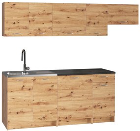 Komplet 7 szafek kuchennych 240 cm dąb artisan S6-F87