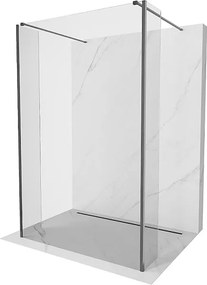 Mexen Kioto ścianka prysznicowa wolnostojąca 155 x 30 x 30 cm, transparent, gun gray szczotkowany - 800-155-030-222-66-00-030