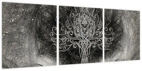 Obraz - Drzewo życia (z zegarem) (90x30 cm)