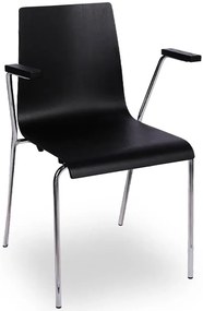Krzesło konferencyjne z podłokietnikami czarny + chrom T7-H88