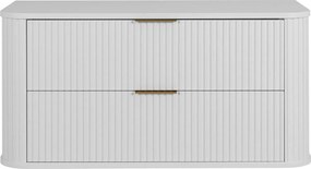 Szafka łazienkowa, matowa biel, złoty uchwyt, 41,5 x 100 x 51,7 cm