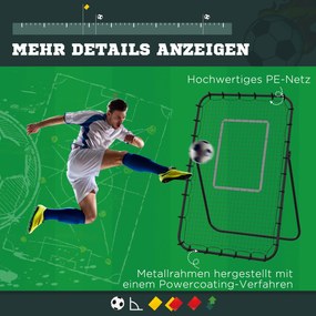 HOMCOM Piłkarski Rebounder, Składana Bramka Piłkarska, Kickback Ściana Odbijająca Czarna