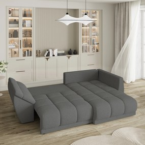 Masseno Narożnik ORENTI z funkcją spania i pojemnikiem na pościel Narozniki L, Rozkładana sofa - Szary, QUELLE 92