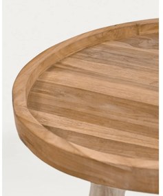 Okrągły stolik z litego drewna tekowego w naturalnym kolorze ø 55 cm Glenda – Kave Home