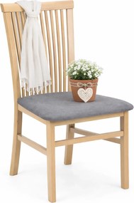 Klasyczne krzesło z welurowym siedziskiem dąb artisan + grafit C0-H55