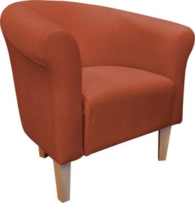 Fotel Milo tkanina Mikrofaza stylowy fotel do salonu i sypialni : Kolor nogi - Drewno, Kolor tkaniny - 6 MIKROFAZA, Wysokość nogi - 20 cm