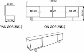 Stolik pod telewizor Diana Beige and Walnut