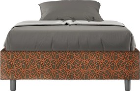 Łóżko bez stelaża tapicerowane 120x200 tkaniny Era 4 pomarańczowy Azelia