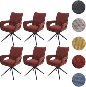 Krzesło do jadalni MCW-O78 (zestaw 6 szt.),  czerwono-brązowe