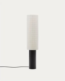 Biało-czarna lampa stojąca z tekstylnym kloszem (wysokość 142 cm) Dulan – Kave Home