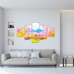 Obraz - Malowana para, akwarela (125x70 cm)
