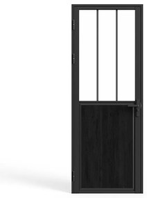 Drzwi kompletne dwustronne z aluminium i szkła hartowanego w stylu industrialnym - wys. 204 x szer. 93 cm - ERMELO