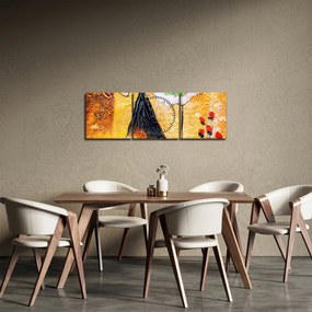Obraz - Tańczące baletnice, obraz olejny (z zegarem) (90x30 cm)