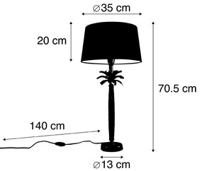 Lampa stołowa art deco brązowa z czarnym abażurem 35 cm - Areka ArtDeco Oswietlenie wewnetrzne