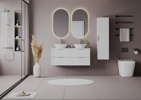 Biały Zestaw do Łazienki 120cm Szafka z Blatem Pile