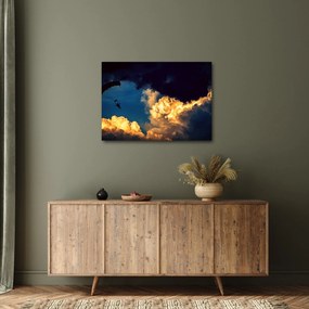 Obraz skoczka spadochronowego w chmurach (70x50 cm)