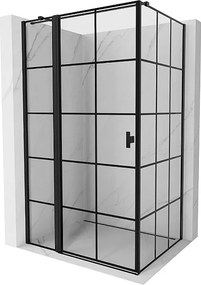Mexen Mist T kabina prysznicowa uchylna lewa 115 x 120 cm, czarna kratka, czarna - 8A4T-115-120-70-77-L