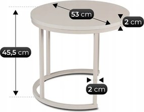 Zestaw Stolików Kawowych NELLY 43 cm/53 cm Kaszmir Japandi