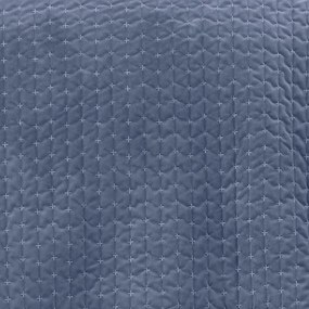 Niebieska aksamitna narzuta pikowana 240x260 cm Attica Velvet – Bianca