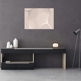 Obraz na szkle - Beżowe liście N⁰6 (70x50 cm)